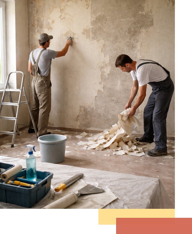 Снятие старых обоев в Ялуторовске быстро и качественно