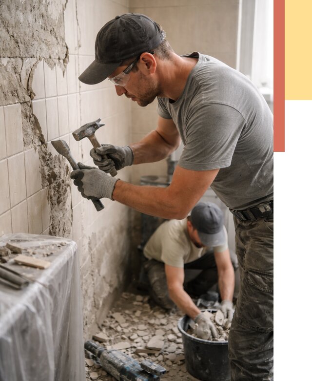 Демонтаж плитки со стен в Ялуторовске от 878 руб. — быстро и недорого | ОТДЕЛОЧНИК-Лтр