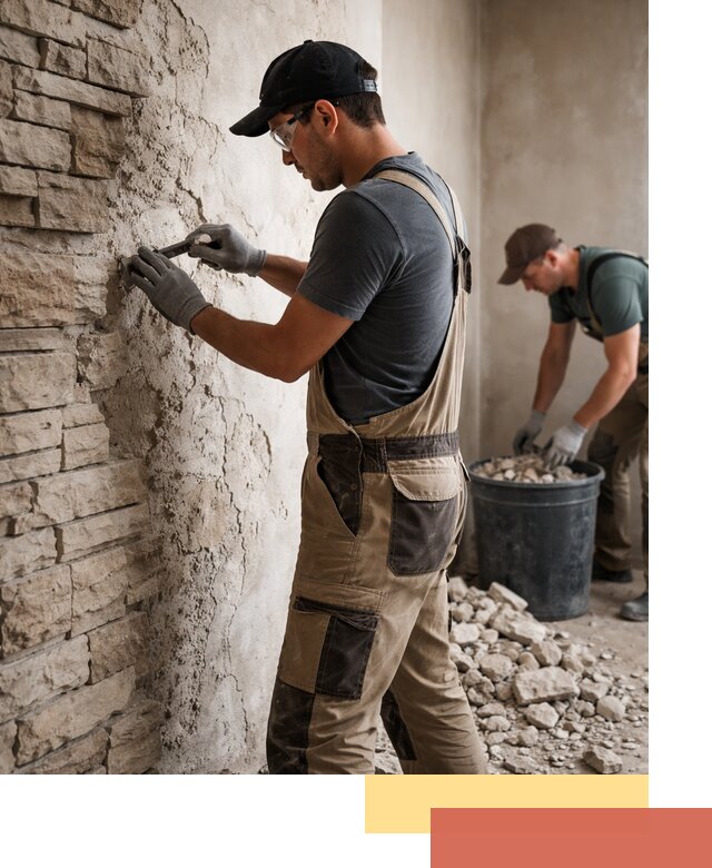 Демонтаж декоративного камня в Ялуторовске профессионально и безопасно