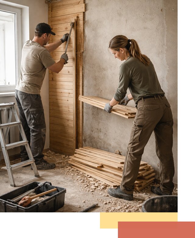 Демонтаж вагонки со стен в Ялуторовске — профессиональный демонтаж