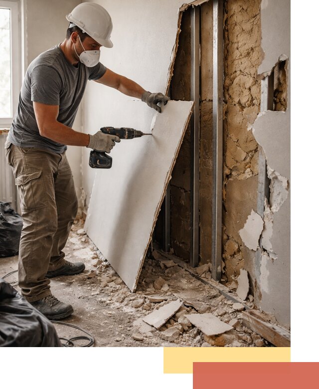 Демонтаж гипсокартона со стен в Ялуторовске качественно и быстро