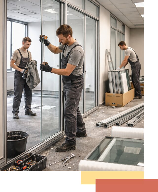 Демонтаж стеклянных перегородок в Ялуторовске быстро и безопасно