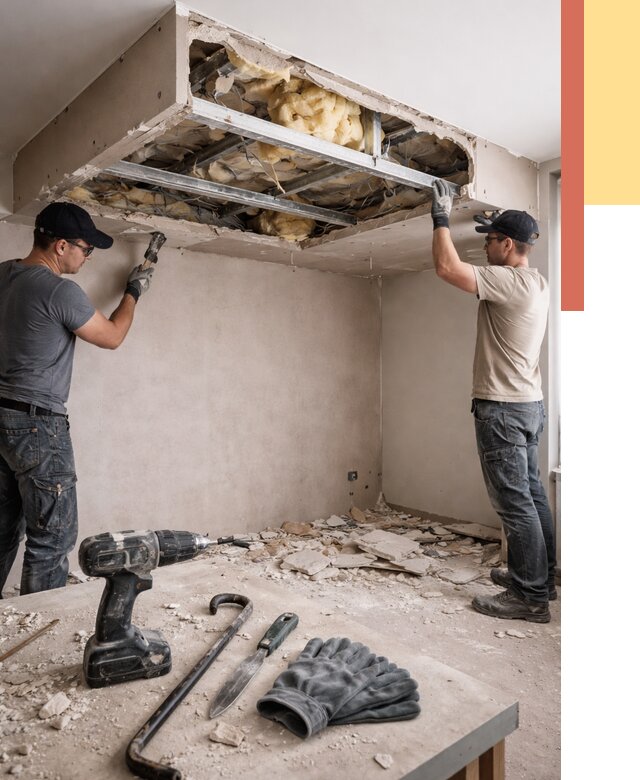 Демонтаж короба из гипсокартона в Ялуторовске от 1570 руб. — быстро и недорого | ОТДЕЛОЧНИК-Лтр