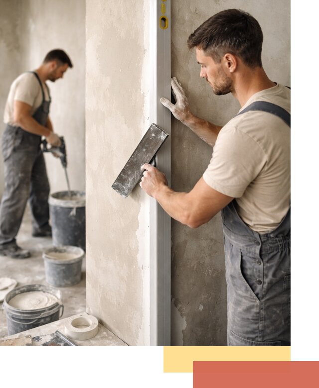 Выведение углов стен в Ялуторовске: монтаж и оштукатуривание