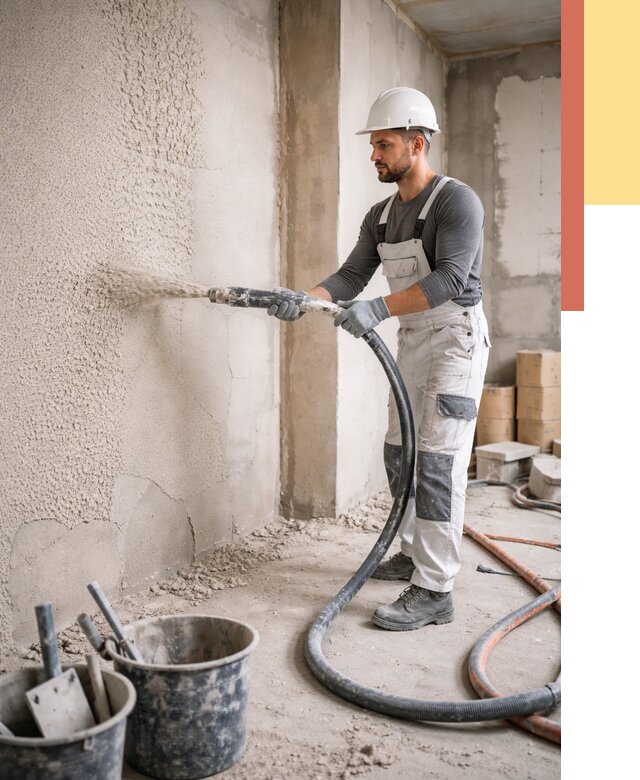 Машинная штукатурка стен в Ялуторовске под ключ от 6714 руб./м2 | ОТДЕЛОЧНИК-Лтр