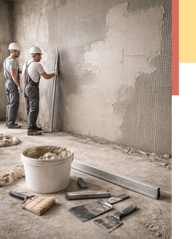 Штукатурка стен по сетке в Ялуторовске от 5681 руб./м2 — быстро и недорого | ОТДЕЛОЧНИК-Лтр