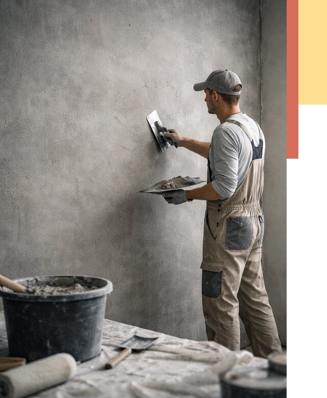 Декоративная штукатурка под бетон в Ялуторовске от 2582 руб./м² — нанесение под ключ | ОТДЕЛОЧНИК-Лтр