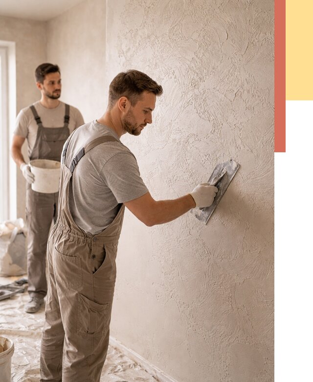 Фактурная штукатурка стен в Ялуторовске от 4338 руб./м² — заказать под ключ | ОТДЕЛОЧНИК-Лтр