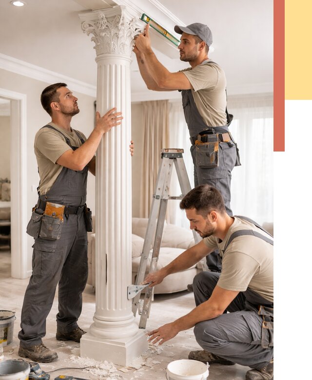 Установка декоративных колонн в Ялуторовске от 12395 руб. под ключ | ОТДЕЛОЧНИК-Лтр