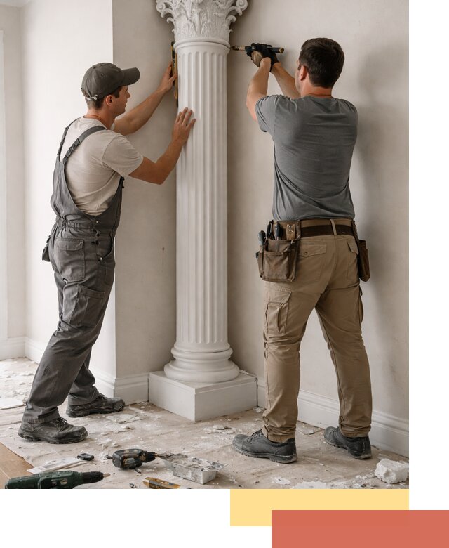 Установка декоративных колонн в Ялуторовске под ключ