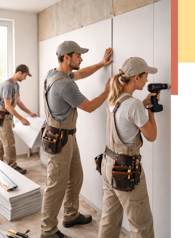 Монтаж ПВХ панелей на стены в Ялуторовске от 465 руб/м2 — быстро и недорого | ОТДЕЛОЧНИК-Лтр