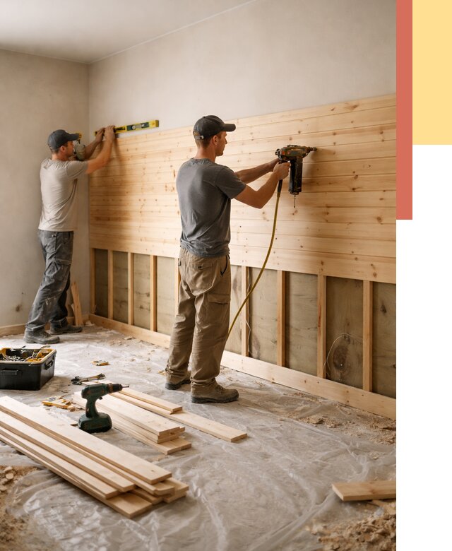 Монтаж деревянной вагонки на стены в Ялуторовске от 7747 руб. | Услуги монтажа вагонки | ОТДЕЛОЧНИК-Лтр