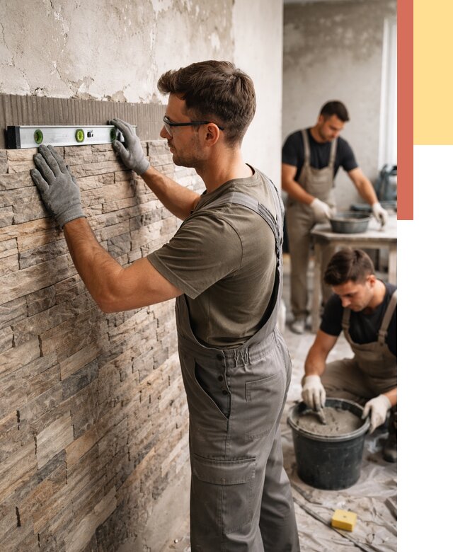 Монтаж искусственного камня в Ялуторовске от 4648 руб. под ключ | ОТДЕЛОЧНИК-Лтр