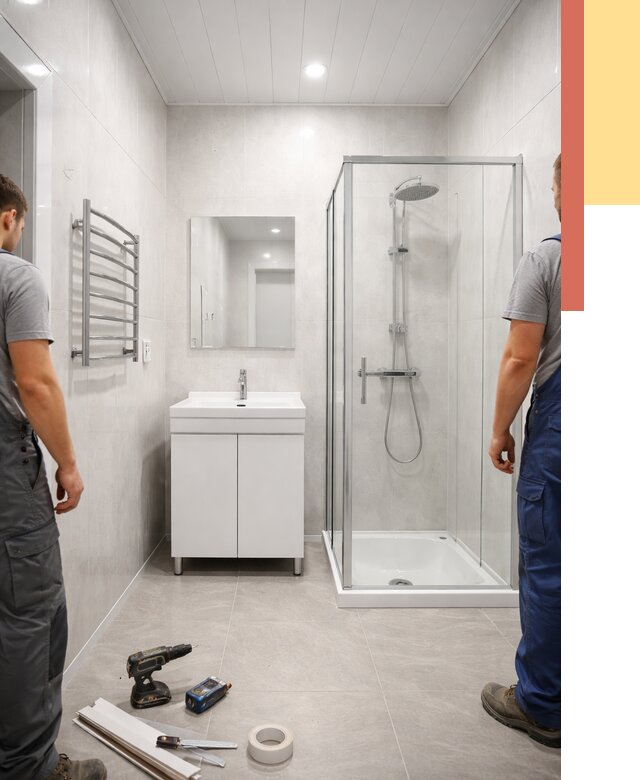 Отделка ванной комнаты панелями ПВХ в Ялуторовске от 4648 руб. за м2 | ОТДЕЛОЧНИК-Лтр