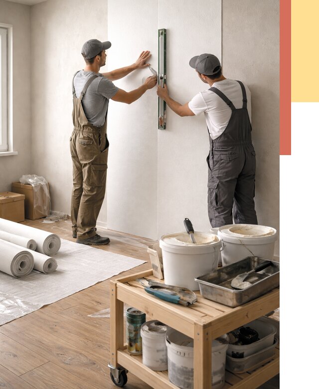 Поклейка стеклообоев в Ялуторовске от 6714 руб. за м2 — быстро и недорого | ОТДЕЛОЧНИК-Лтр