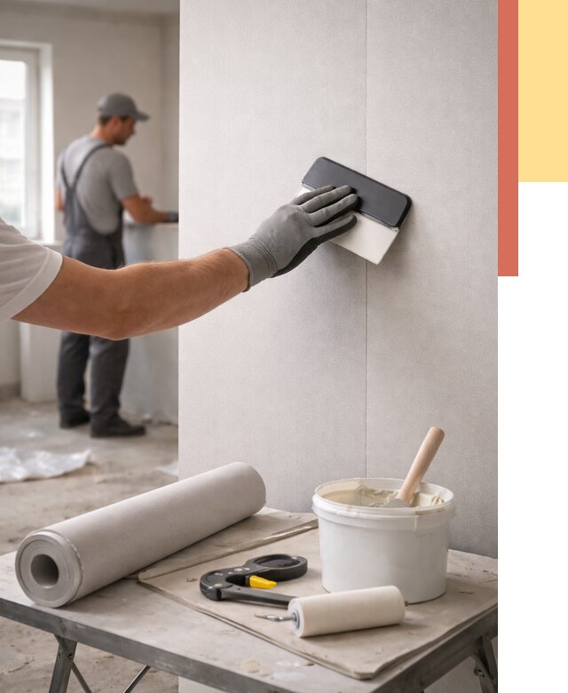 Поклейка обоев под покраску в Ялуторовске от 3615 руб. за м2 | ОТДЕЛОЧНИК-Лтр