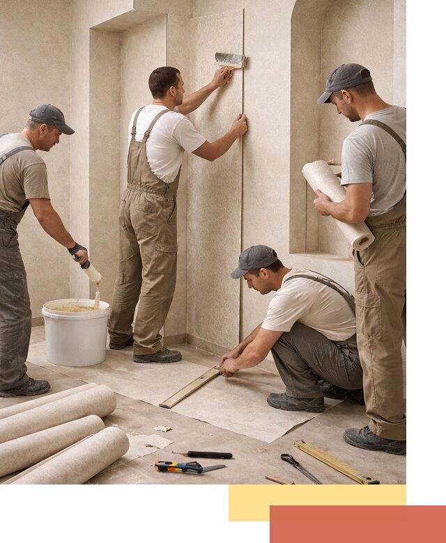 Поклейка обоев на сложные стены и неровные поверхности в Ялуторовске