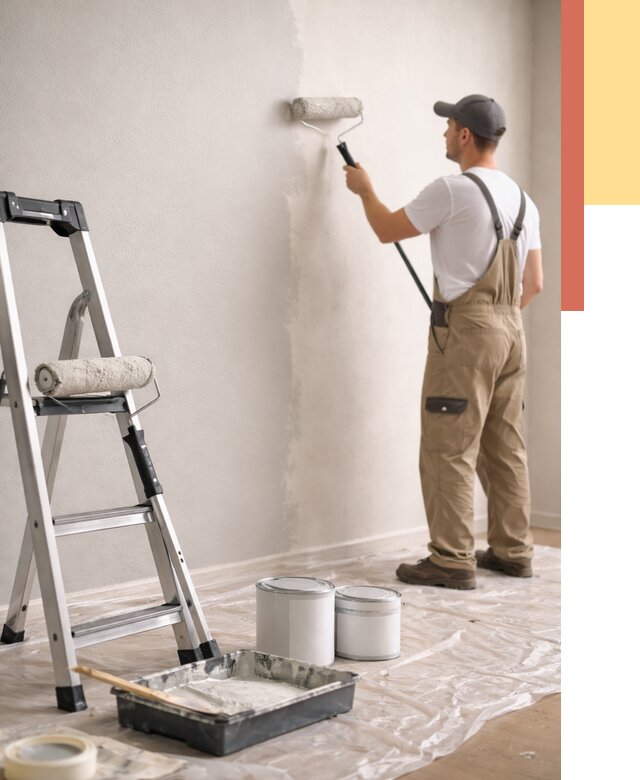 Покраска стен латексной краской в Ялуторовске от 4648 руб. за м2 | ОТДЕЛОЧНИК-Лтр