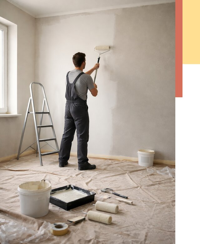 Покраска стен моющейся краской в Ялуторовске от 362 руб./м² — быстро и недорого | ОТДЕЛОЧНИК-Лтр