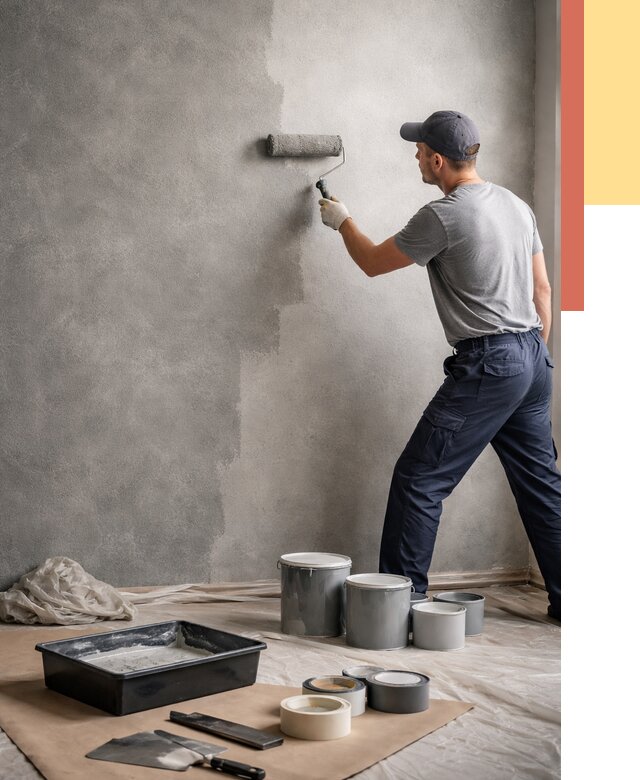 Покраска стен под бетон в Ялуторовске от 671 руб. за м2 — быстро и недорого | ОТДЕЛОЧНИК-Лтр