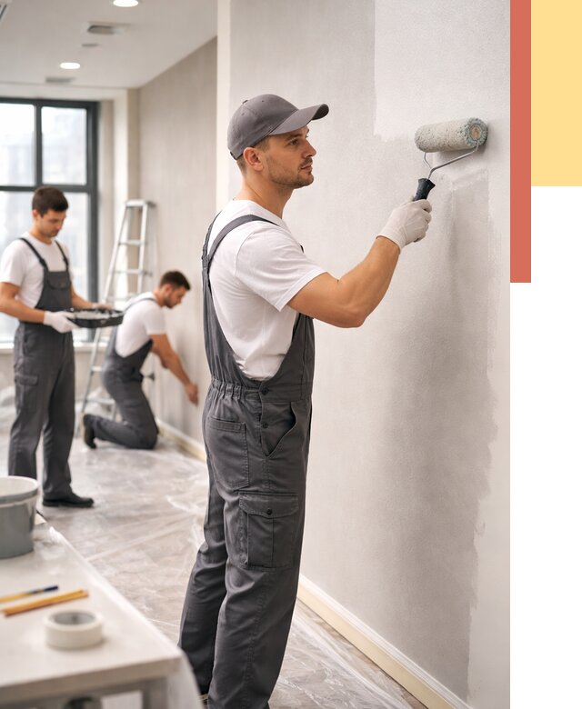 Покраска стен в офисе в Ялуторовске от 8780 руб. — быстро и недорого | ОТДЕЛОЧНИК-Лтр