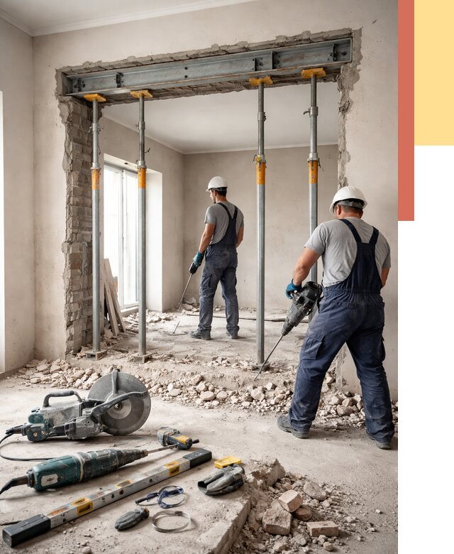 Прорезка проема в стене в Ялуторовске от 4648 руб. — быстро и недорого | ОТДЕЛОЧНИК-Лтр