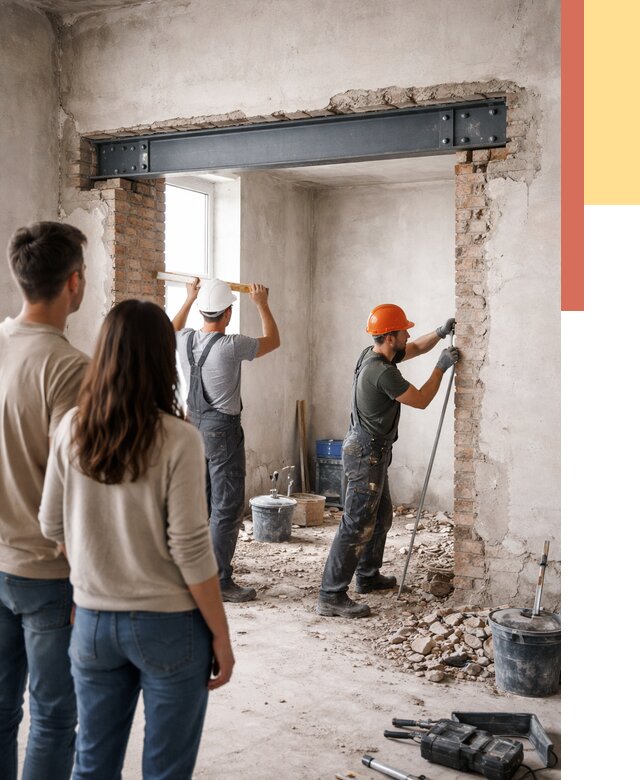 Усиление проема в стене в Ялуторовске от 9813 руб. — усиление дверного проема металлоконструкцией | ОТДЕЛОЧНИК-Лтр