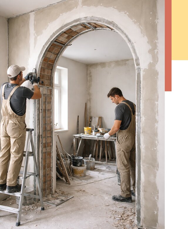 Устройство арочного проема в Ялуторовске от 9813 руб. под ключ — быстро и недорого | ОТДЕЛОЧНИК-Лтр