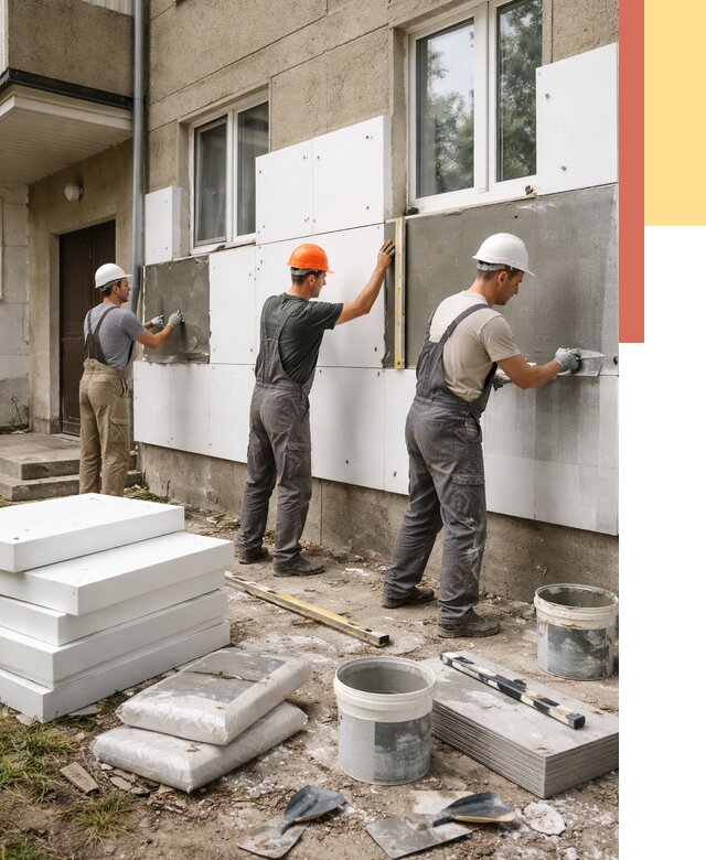 Утепление стен пенопластом в Ялуторовске от 1808 руб. — недорого и под ключ | ОТДЕЛОЧНИК-Лтр