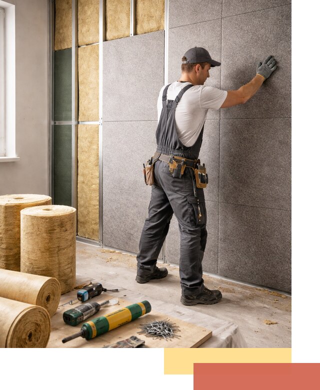 Профессиональная шумоизоляция стен в Ялуторовске для квартиры и офиса