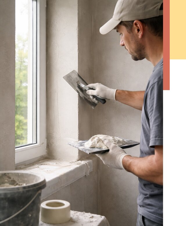 Штукатурка откосов в Ялуторовске от 4648 руб/м² — услуги и выравнивание под ключ | ОТДЕЛОЧНИК-Лтр