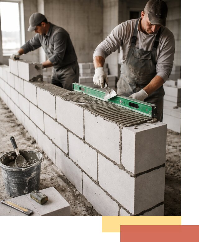 Кладка перегородок из газобетона в Ялуторовске быстро и качественно