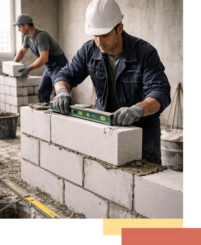 Кладка перегородок из пеноблока под ключ в Ялуторовске