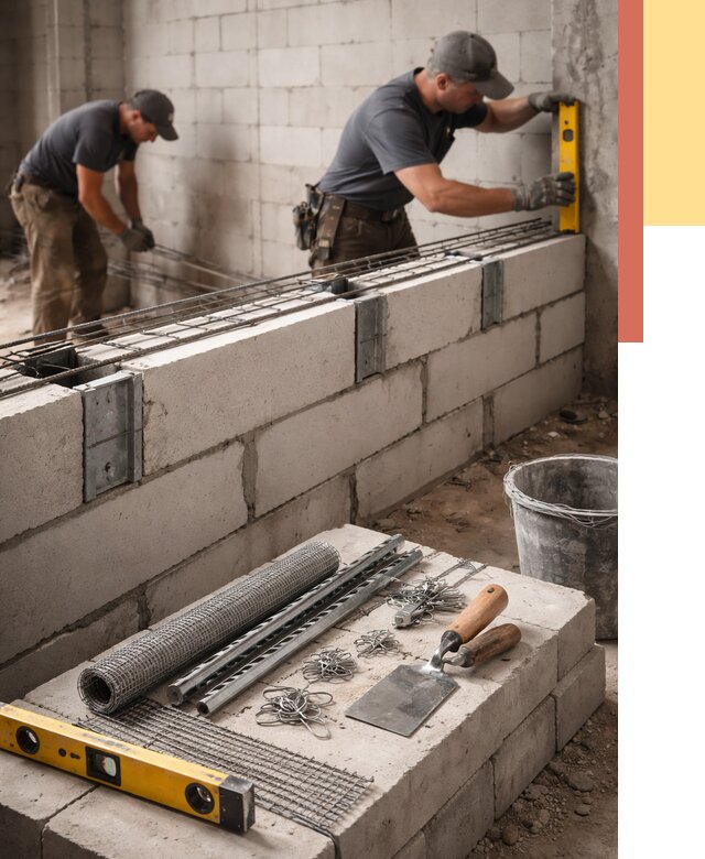 Армирование кладки перегородок в Ялуторовске от 775 руб. под ключ | ОТДЕЛОЧНИК-Лтр