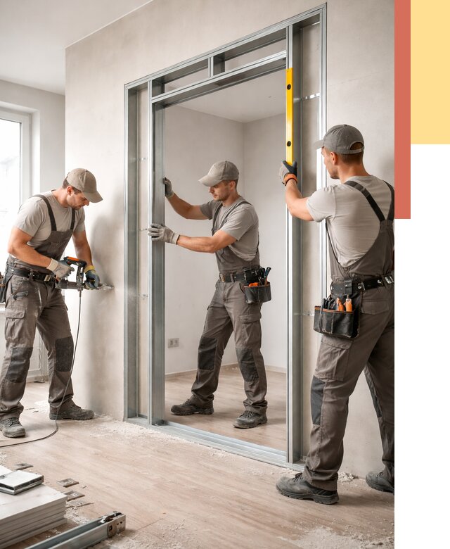 Устройство дверного проема в перегородке в Ялуторовске от 4648 руб. под ключ | ОТДЕЛОЧНИК-Лтр