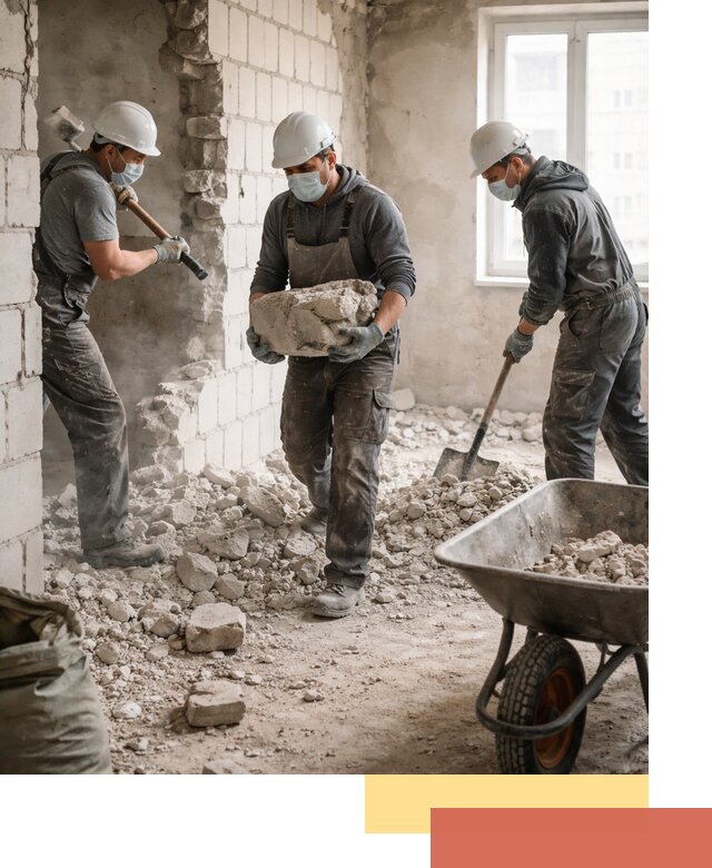 Демонтаж блочных перегородок в Ялуторовске быстро и аккуратно