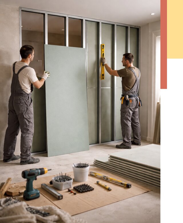 Перегородка из влагостойкого гипсокартона в Ялуторовске от 4958 руб. — монтаж под ключ | ОТДЕЛОЧНИК-Лтр