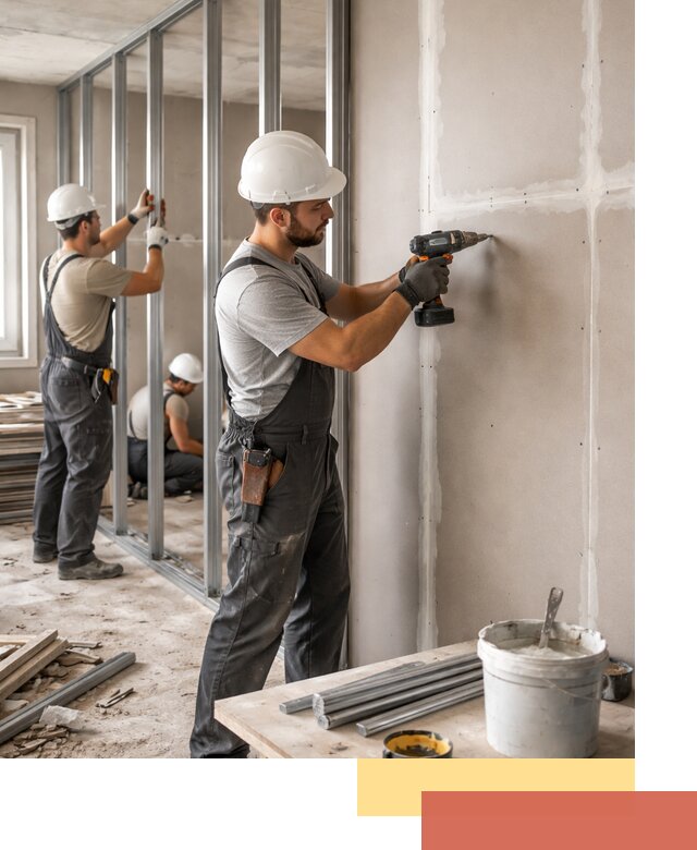 Перегородки из огнестойкого гипсокартона в Ялуторовске под ключ