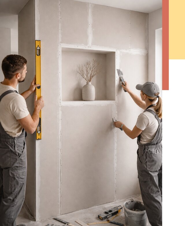 Перегородка из гипсокартона с нишей в Ялуторовске от 3357 руб. под ключ | ОТДЕЛОЧНИК-Лтр