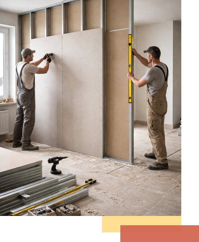 Зонирующая перегородка из гипсокартона под ключ в Ялуторовске