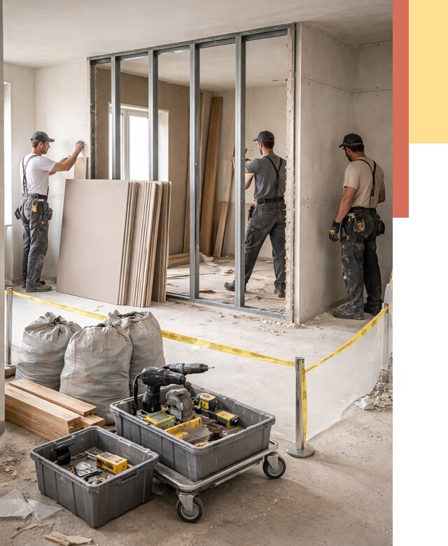 Перенос гипсокартонной перегородки в Ялуторовске под ключ от 4648 руб. | Демонтаж и монтаж – ОТДЕЛОЧНИК-Лтр