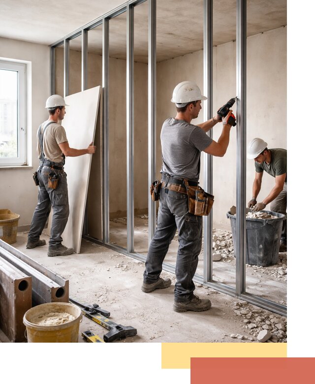 Перенос гипсокартонной перегородки в Ялуторовске профессионально и быстро