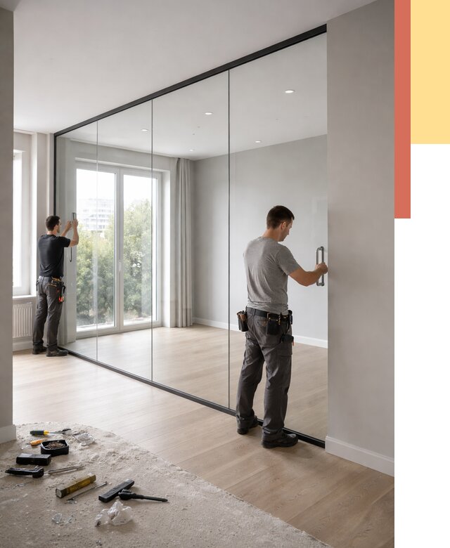 Изготовление стеклянных перегородок в Ялуторовске от 12756 руб. под ключ | ОТДЕЛОЧНИК-Лтр