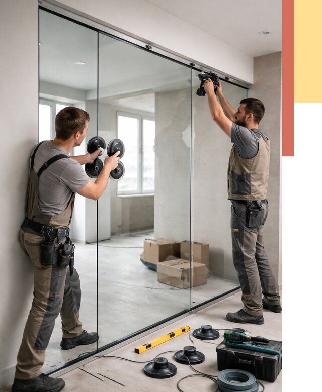 Монтаж стеклянных перегородок в Ялуторовске от 6714 руб. | ОТДЕЛОЧНИК-Лтр