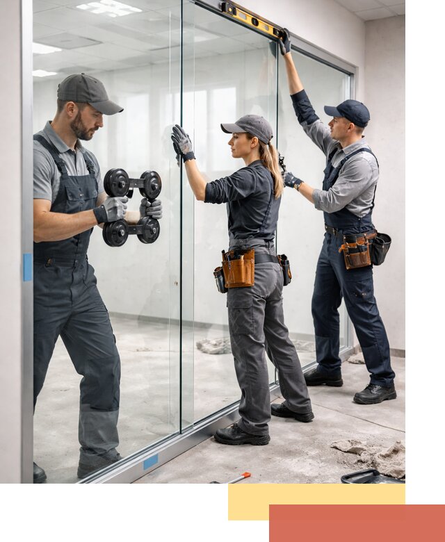 Профессиональный монтаж стеклянных перегородок в Ялуторовске