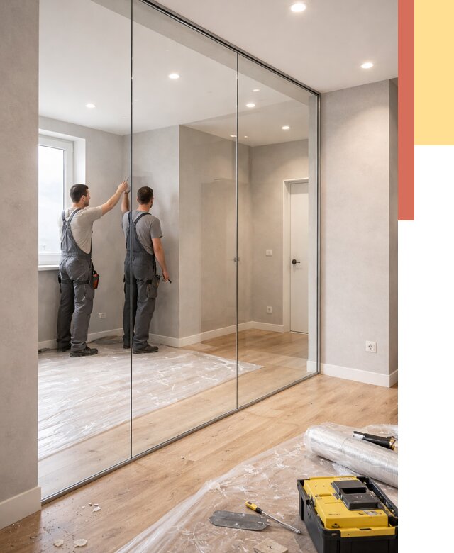 Безрамные стеклянные перегородки в Ялуторовске — монтаж от 9813 руб. | ОТДЕЛОЧНИК-Лтр