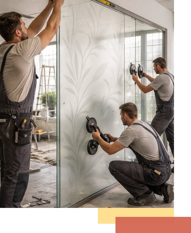 Стеклянные перегородки с рисунком на заказ в Ялуторовске