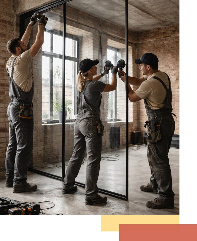 Стеклянные перегородки лофт — изготовление и монтаж в Ялуторовске