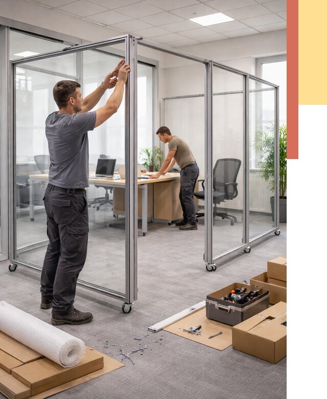 Мобильные офисные перегородки в Ялуторовске от 12911 руб. — установка под ключ | ОТДЕЛОЧНИК-Лтр