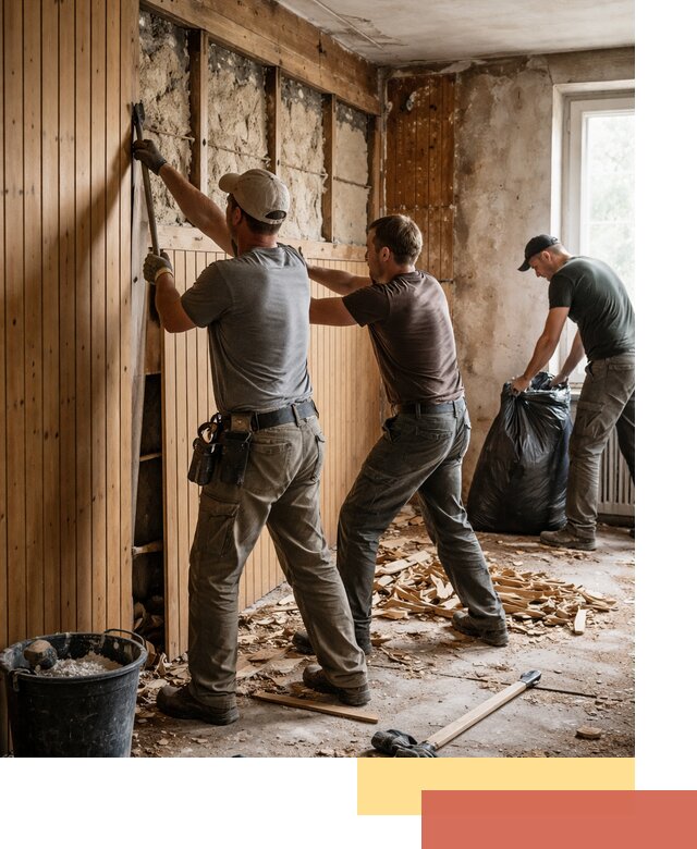 Демонтаж вагонки и вывоз материалов в Ялуторовске